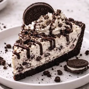 Slice of Oreo cheesecake